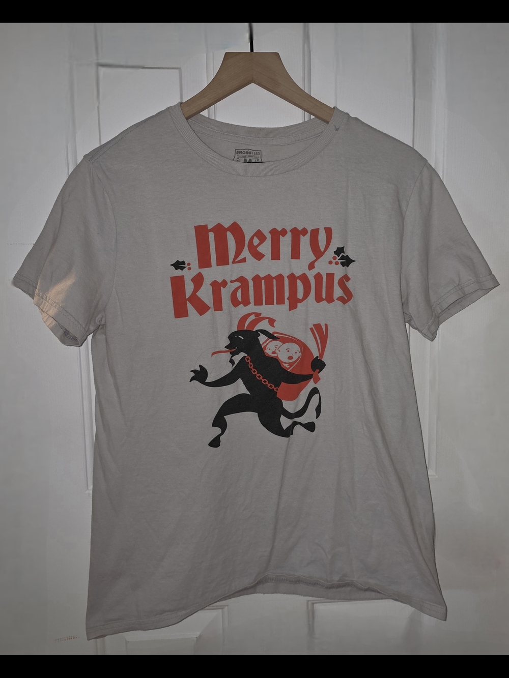 Merry Krampus Graphic Tee - White Red Black